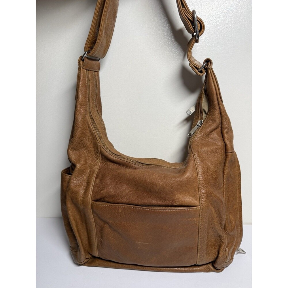 Coronado Leather Brown Leather Concealed Carry Purse Hobo Shoulder Bag Vintage